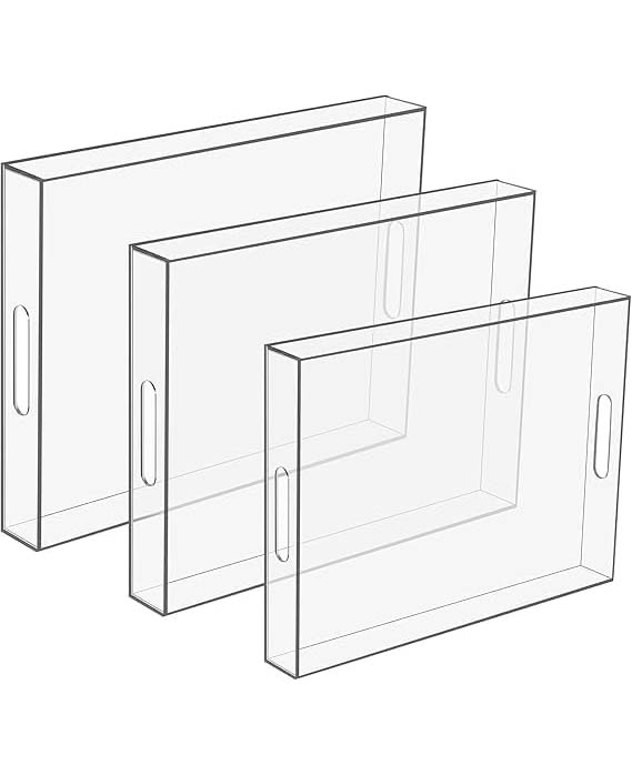 Clear Acrylic Tray Set – 3-Piece Multipurpose Organizer