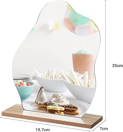 Wave Acrylic Mirror – Minimalist Desk & Vanity Decor