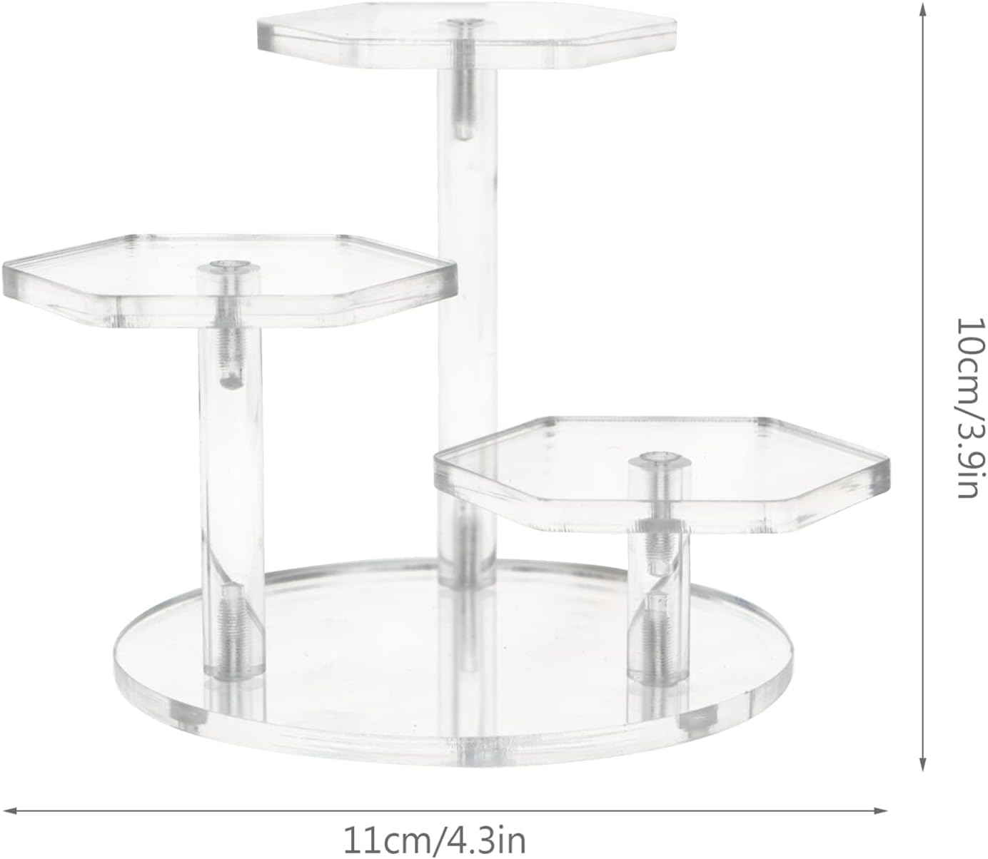 Clear 3-Tier Acrylic Stand – Hexagon Display Organizer