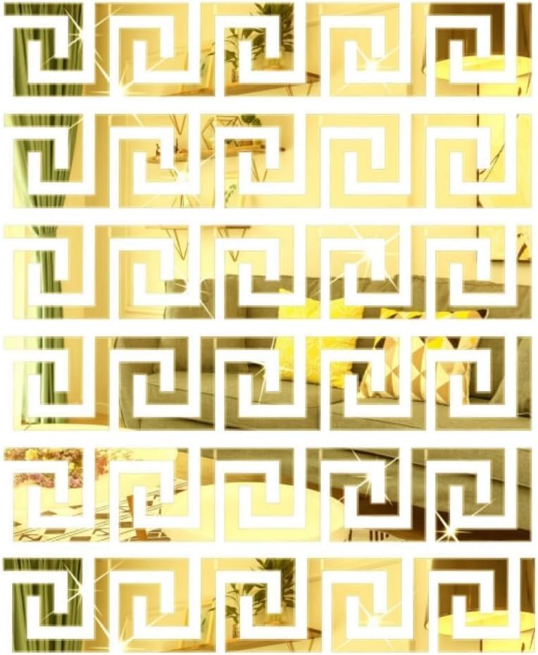 30PCS Gold Acrylic Mirror Wall Stickers, 3D Décor