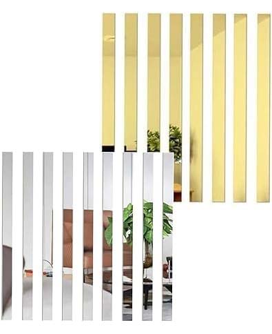 Silver & Gold Mirror Stickers – Modern Wall Decor