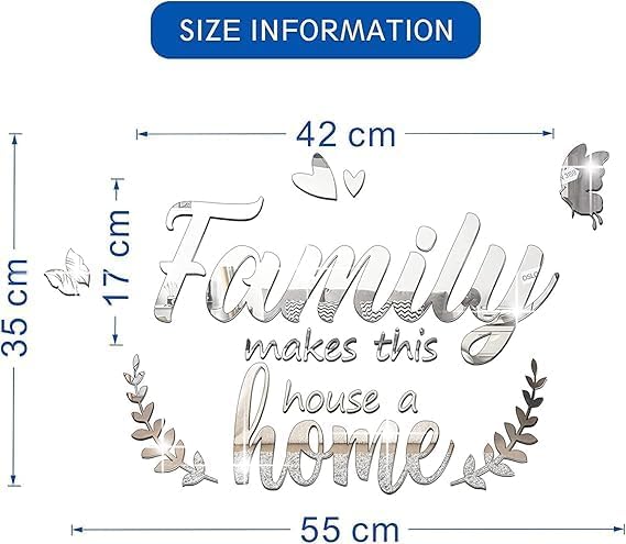 Silver Acrylic Mirror Sticker – Modern Wall Décor