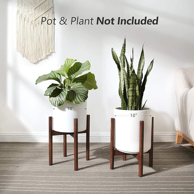Modern Dark Brown Wooden Plant Stand, 25x25x25 cm