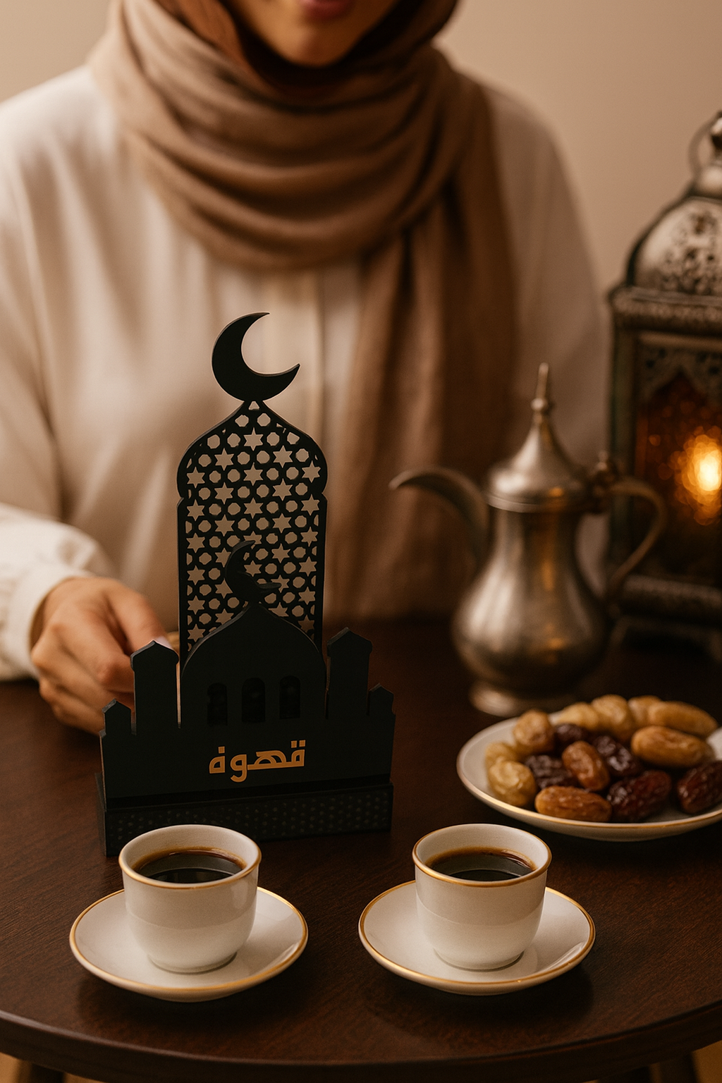Elegant Ramadan Acrylic Coffee Stand