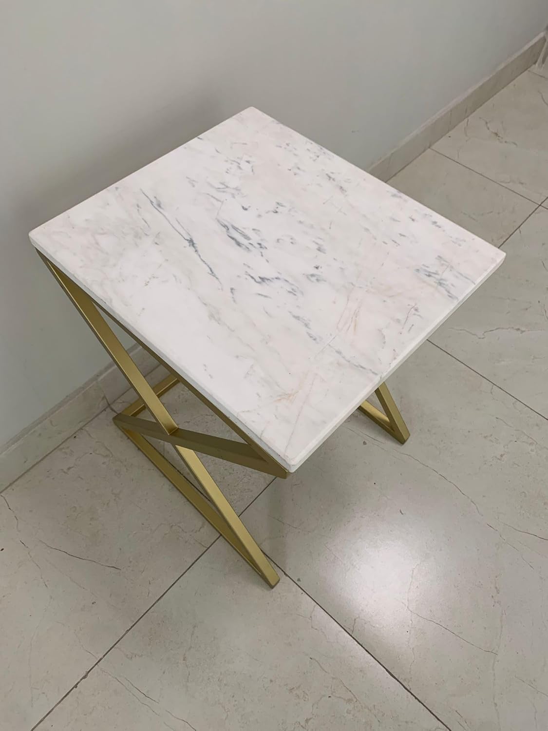 Modern Iron & Marble Side Table – Elegant & Customizable Design