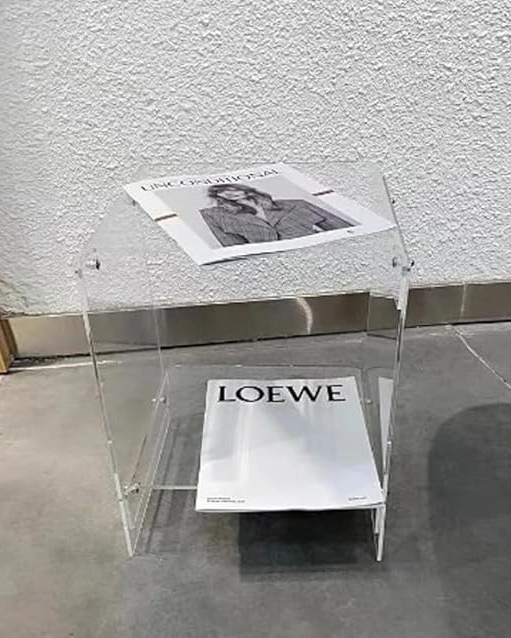 Clear Acrylic Side Table for Bedroom & Living Room .