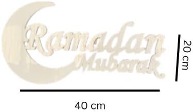 Elegant White Acrylic Ramadan Sign – Crescent Moon Islamic Décor